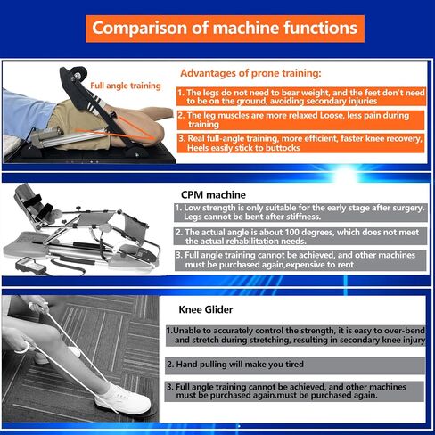 Electric Prone Knee Exerciser with Smart Remote Control for Knee Replacement Recovery Aids Kit Knee Therapy Exercise Strengthening Equipment-Black in Saudi Arabia