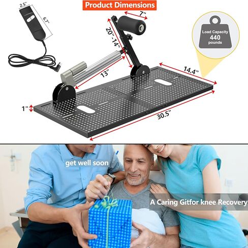 Electric Prone Knee Exerciser with Smart Remote Control for Knee Replacement Recovery Aids Kit Knee Therapy Exercise Strengthening Equipment-Black in Saudi Arabia