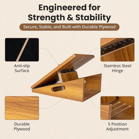 Slant Board for Exercise - 500 lb Weight Capacity, Calf Stretch Board, Stretch & Mobility Board for Physical Therapy Anti Slip Design with 5 Angle Adjustable Incline Board for Knee Ankle Pain Relief in Saudi Arabia