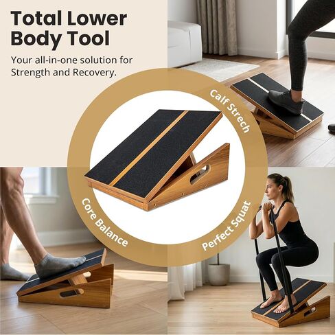 Slant Board for Exercise - 500 lb Weight Capacity, Calf Stretch Board, Stretch & Mobility Board for Physical Therapy Anti Slip Design with 5 Angle Adjustable Incline Board for Knee Ankle Pain Relief in Saudi Arabia