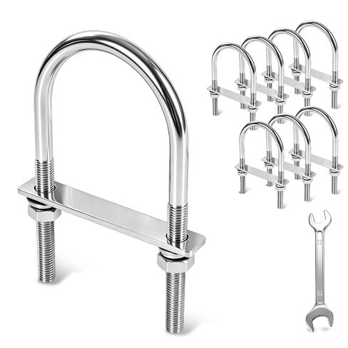 2 Pack U Bolts 2 Inch Wide, 304 Stainless Steel U-Bolts M8×50mm×100mm Heavy Duty U Bolt for Trailer, Truck, Boat & Industrial Hardware in Kuwait