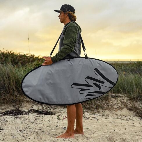 Wave Zone Skimboard Bag, Padded Canvas with 3/4 Zipper, Shoulder Strap, USA Made in Kuwait
