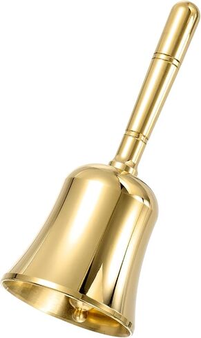 uxcell Loud Hand Bell, 2" Small Wedding Dinner Service Call Bells, Vintage Brass Jingle Bell for Restaurant, Seniors Bedside, Meditation, Gold Tone in Kuwait