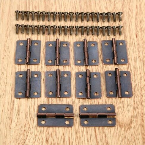 Antique Cabinet Accessories Boxes Hinge Furniture Fittings 25 * 18mm 10Pcs(Red Copper) in Kuwait