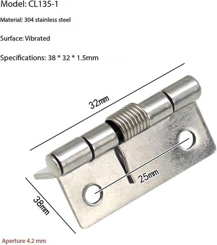 304 Stainless Steel Small Hinges Industrial Cabinet Thickened Folding 1Pcs(CL135-1) in Kuwait