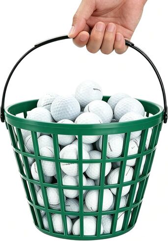 2PCS Green Plastic Golf Ball Basket and Bucket with Handle, 7.7×6.1 Inches Golf Ball Storage, Fits 40–50 Golf Balls in Kuwait
