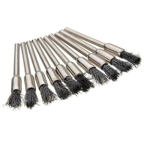 10 Pcs Wheel Wire Pen Brush Steel Cup Brush Rotary Tool Polishing Set Accessories Kit for Cleaning Grinding Polished in Kuwait