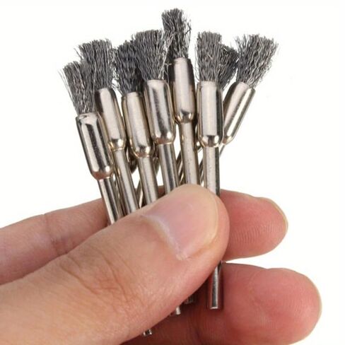 10 Pcs Wheel Wire Pen Brush Steel Cup Brush Rotary Tool Polishing Set Accessories Kit for Cleaning Grinding Polished in Kuwait