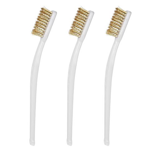 3 Pcs Brass Brush 3D Printer Nozzle Cleaner, Brass Cleaning Brush with PP Handle for Rust Removal & Polishing (Yellow & White) in Kuwait
