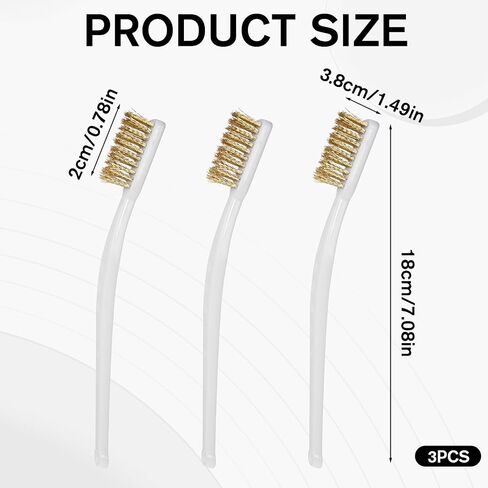 3 Pcs Brass Brush 3D Printer Nozzle Cleaner, Brass Cleaning Brush with PP Handle for Rust Removal & Polishing (Yellow & White) in Kuwait
