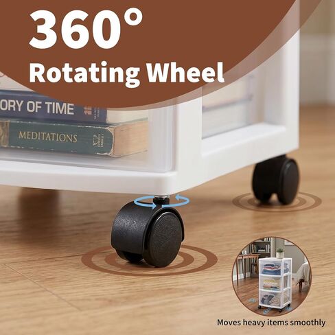 Swivel Caster Wheels, Compatible with Sterilite 3 Drawr Cart, 4-Pack Replacement Rollers Offer Long-Lasting Durability, Swivel Casters Holds Heavy Loads, Simple Setup, Smooth Rolling Action in Kuwait