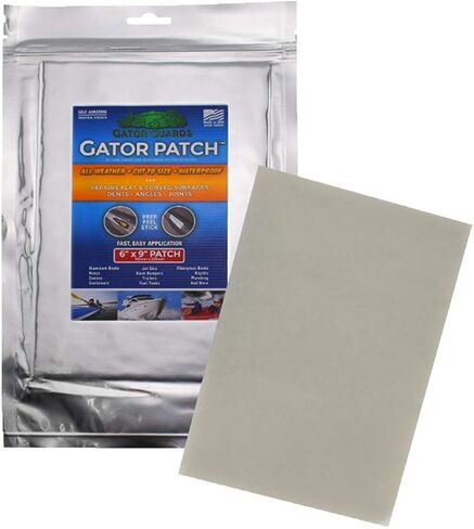 رقعة إصلاح معززة بالألياف الزجاجية من Gator Patch - تعمل على إصلاح الثقوب والخدوش والشقوق على أسطح متعددة - إعداد يدوي وتقشير وعصا - 3 أحجام - صناعة أمريكية in Kuwait