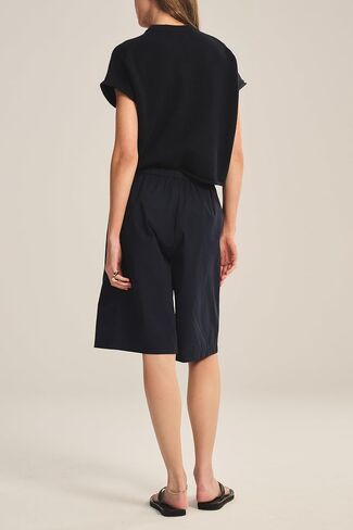 Velvet by Graham & Spencer Women's Tomoko Stripe Rib & Poplin Mix Media Shorts in Saudi Arabia