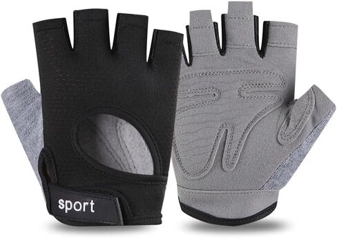 Fingerless-Workout-Gloves for Men Women, Breathable-Mesh Gloves with Anti-Slip-Palm for Cycling Gym Fitness in Kuwait