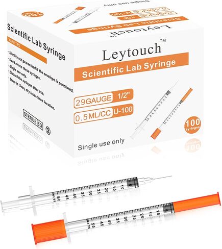 0.5ml/cc 29Ga 1/2 inch U-100，Disposable Lab Supplies, Individually Sealed Packaging 100 pack in Kuwait