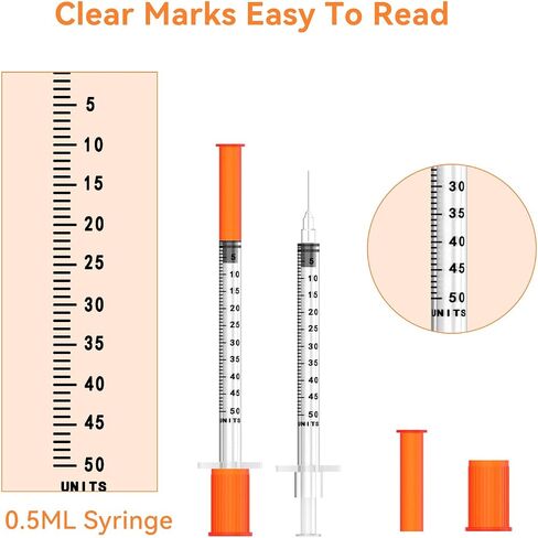 0.5ml/cc 29Ga 1/2 inch U-100，Disposable Lab Supplies, Individually Sealed Packaging 100 pack in Kuwait