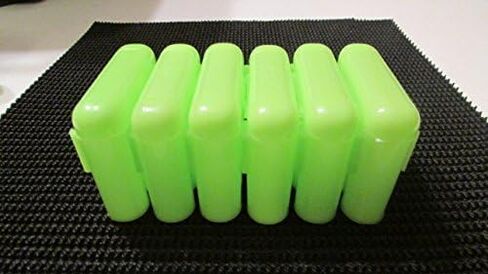 4 New 1 Dram Glass Vials and Vial Case Holder Interlocking Nesting Green in Kuwait