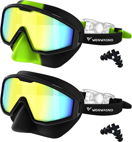 2 Pack Anti-Fog Anti-UV Wide View Swimming Goggles for Kids 3-14 in Kuwait