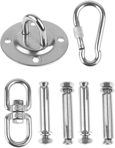 Holibanna Stainless Steel Hook Anchor Plate with Screws for Heavy Duty Screw Fixing, Sturdy Hammock Hook Suitable for Indoor and Outdoor Chairs in Kuwait