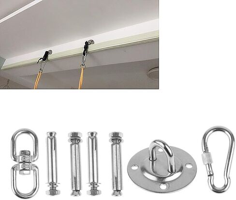 Holibanna Stainless Steel Hook Anchor Plate with Screws for Heavy Duty Screw Fixing, Sturdy Hammock Hook Suitable for Indoor and Outdoor Chairs in Kuwait