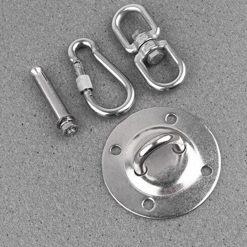 Holibanna Stainless Steel Hook Anchor Plate with Screws for Heavy Duty Screw Fixing, Sturdy Hammock Hook Suitable for Indoor and Outdoor Chairs in Kuwait