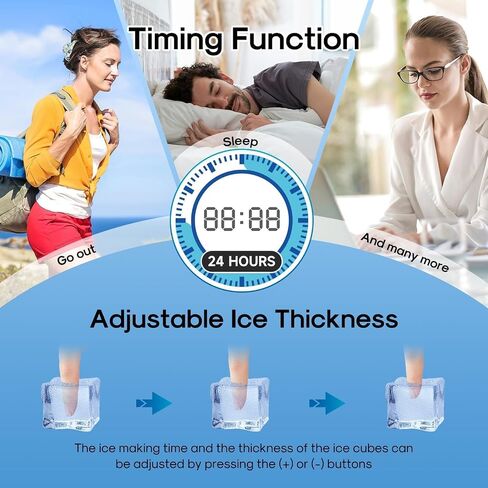 صانعة الثلج IcePURE مقاس 15 بوصة مع مضخة تصريف، 90 رطلًا/24 ساعة، تنظيف ذاتي، تذكير ذكي، مؤقت 24 ساعة، ETL FCC، مدمج أو قائم بذاته للأغراض السكنية والتجارية، من الفولاذ المقاوم للصدأ in Kuwait