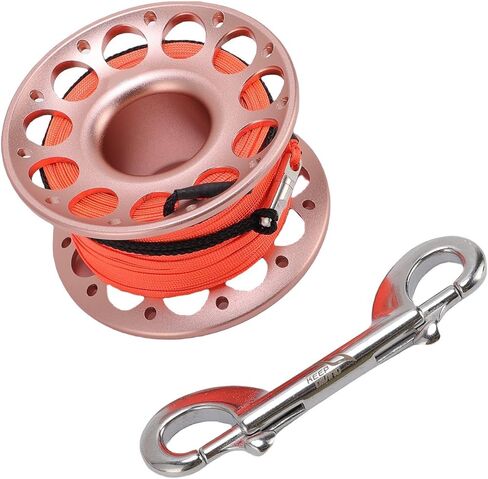 CHICIRIS Scuba Diving Reel, 30m Aviation Aluminum Finger Spool with Dual Ended Bolt Snap Clip, for Underwater Diving Snorkeling and Spearfishing in Kuwait