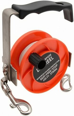 Adjustable Dive Reel Metal Spool-Guiding Structure Guiding Reel Round Spool for Divers, Fluorescent Yellow, 290FT Approx 88M in Saudi Arabia