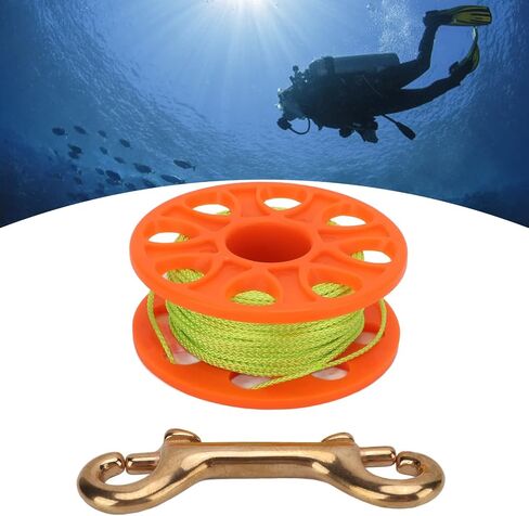 Diving Reel Durable Fluorescent Green Line 30m for Underwater Sports Lightweight Plastic Orange in Kuwait