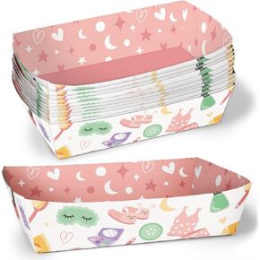Big Dot of Happiness Pajama Slumber Party Paper Food Trays, Disposable Food Boats for Kids Birthday, Picnic, BBQ, Double-Sided Paper Food Holders for Nachos, Hot Dogs, French Fries - 12 Ct in Kuwait