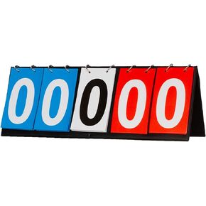 Sports Scoreboard Tabletop Flip Score Keeper Portable Multi Sports Score Counter Lightweight PVC Metal Water Resistant Suitable for Basketball Footbal in Saudi Arabia