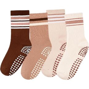 Jspupifip 4 Pairs Women Non-Slip Yoga Socks Cute Ruffle Grippy Socks for Pilates Barre Ballet Fitness Workout in Saudi Arabia