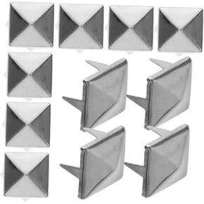 ULTECHNOVO 500pcs 10mm Square Pyramid Metal Studs Rivets Silver Four-jaw Punk Spikes for Clothing Shoes Bags DIY Leathercraft Accessories in Kuwait