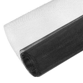 PATIKIL 16 x 47 Inch Wire Mesh, 1 PCS 304 Stainless Steel Woven Air Vent Filter 1mm Hole 0.3mm Wire Dia PVC Coated Mesh Cover Fence Screen Sheets for Cage Garden Window DIY, Black in Saudi Arabia