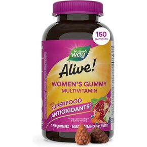 Nature's Way Alive! Women's Daily Gummy Multivitamins, 16 Vitamins & Minerals, Energy Metabolism*, Hair Skin & Nails*, Vegetarian, Mixed Berry Flavored, 130 Gummies (Packaging May Vary) in Saudi Arabia