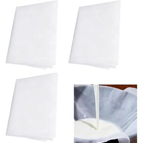 3 Pcs Nylon Mesh Fabric, 39.37 X 39.37 Inch Fine Mesh Fabric Sheet, Reusable Strainer Cloth for Milk Wine Juice (200 Mesh) in Kuwait