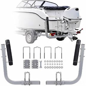 GarveeTech Adjustable Boat Trailer Guide Poles, Heavy Duty Galvanized Steel with PVC Protection, Carpet-Padded Boards, Easy Installation, Global Fit for Ski, Fishing, and Sailboat Trailers, 43" Height in Kuwait