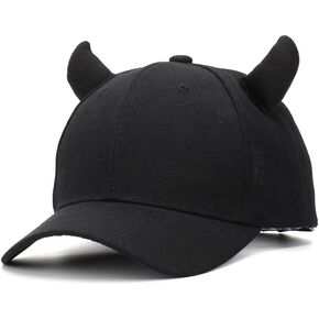 Outdoor Sunproof Baseball Caps Devil Hat with Horn Adult Breathable Visors Hat Teen Sunproof Hat for Cycling Hiking Black in Saudi Arabia