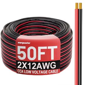 Energeaster 14 Gauge Wire 100FT, 2 Conductors Electrical Wire Red Black Cable, Low Voltage 14 AWG Copper Clad Aluminum Extension Cord for Speaker Wire, LED, Automotive 12V/24V DC in Saudi Arabia