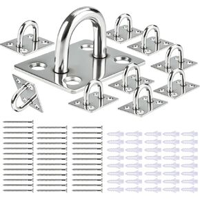 10 PCS Pad Eye Hooks Stainless Steel Ceiling Hooks Ring Hook, Secure Eye Plate Kit for Home Gym, Punching Bag, Hammock Hooks for Wall/Ceiling Mount, Indoor & Outdoor in Saudi Arabia