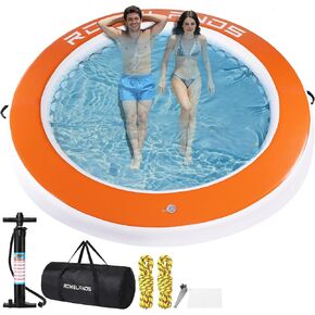 Inflatable Water Hammock Floating Dock, Round Float Ring for Summer Party, Heavy-Duty Raft Platform for Lakes Pools Oceans in Saudi Arabia