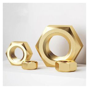 DIN934 Brass Hex Nut M1.4 .6 M2 .5 M3 M4 M5 M6 M8 M10 Metric Threaded Hexagonal for Bolts Screws Solid Copper Nuts(20pcs,M5) in Kuwait