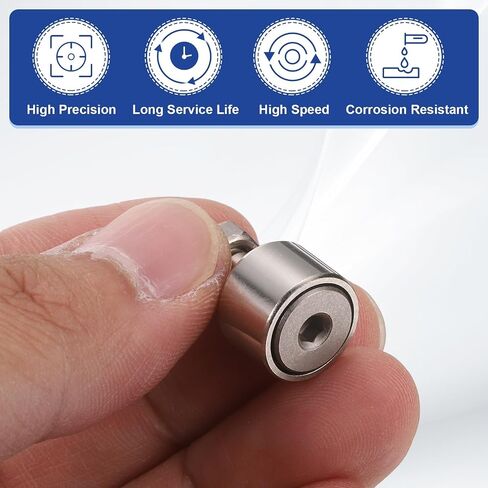 uxcell CF5 Cam Follower KR13 محمل أسطواني إبرة، محامل مسار فولاذية من الكروم، قطر الأسطوانة 13 مم، نوع مسمار ذكر M5x0.8 مم لسكة توجيه أداة الآلة in Kuwait