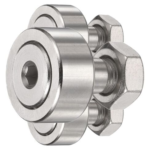 uxcell CF5 Cam Follower KR13 محمل أسطواني إبرة، محامل مسار فولاذية من الكروم، قطر الأسطوانة 13 مم، نوع مسمار ذكر M5x0.8 مم لسكة توجيه أداة الآلة in Kuwait