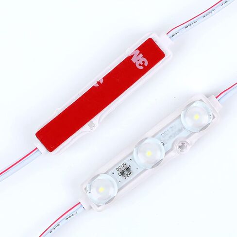 100 قطعة وحدة LED 12 فولت تيار مستمر أبيض 3 مصابيح LED 6500 كيلو ضوء نهاري أبيض 1.2 واط ديكور مقاوم للماء للإعلانات لافتات الحروف مع شريط لاصق خلفي in Kuwait