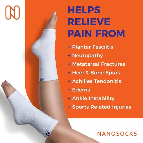 حزمة من 6 جوارب ضاغطة من NanoSocks - بدون أصابع (صغير، 3 أزواج أسود + 3 أزواج أبيض) in Kuwait