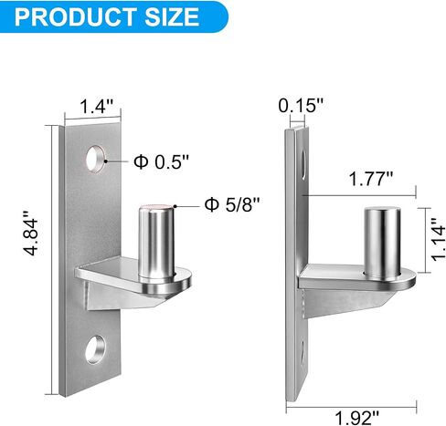 4 Pack Wall Mount Gate Hinges, Heavy Duty Wall Plate Hinges, Outdoor Chain Link Fence Gate Hinges Fence Post Link Gate Hinge, with 5/8 Hinge Pin (Screws Not Included) in Kuwait