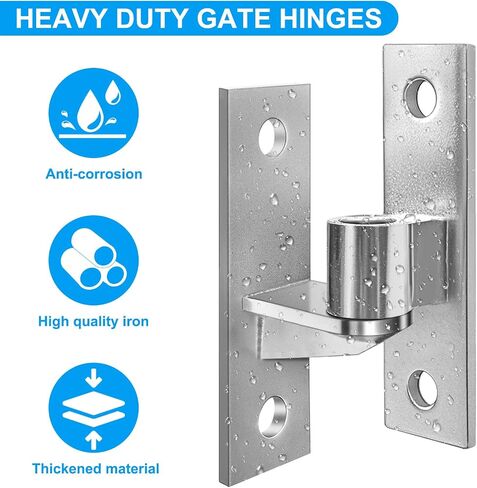 4 Pack Wall Mount Gate Hinges, Heavy Duty Wall Plate Hinges, Outdoor Chain Link Fence Gate Hinges Fence Post Link Gate Hinge, with 5/8 Hinge Pin (Screws Not Included) in Kuwait