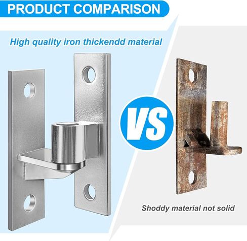 4 Pack Wall Mount Gate Hinges, Heavy Duty Wall Plate Hinges, Outdoor Chain Link Fence Gate Hinges Fence Post Link Gate Hinge, with 5/8 Hinge Pin (Screws Not Included) in Kuwait