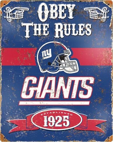 Party Animal NFL Football Embossed Metal Vintage Wall Décor, Heavy Duty Metal Wall Art for Bedroom, Office, or Fan Cave, 14.5" x 11.5" in Kuwait